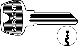 Sargent Original 6-Pin HC Key Blanks Nickel Silver