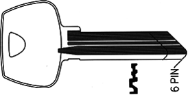Sargent Original 6-Pin Key Blanks HG Nickel Silver