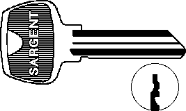 Sargent Original 6-Pin RF Key Blanks Nickel Silver