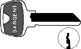 Sargent Original 6-Pin Key Blanks Nickel Silver