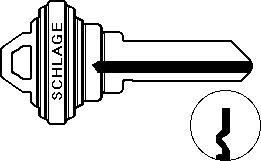 Schlage Key Blank 1145H H Keyway Five Pin