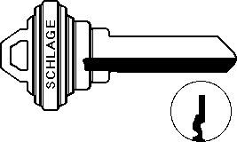 Schlage A1145G Key Blank G Series - Black
