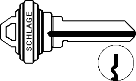 Schlage A1145H Key Blank H Keyway 6-Pin Black