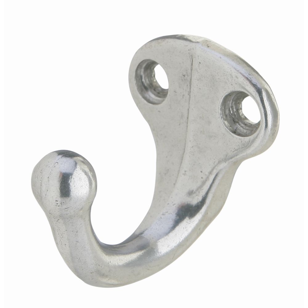 Ives 581A14 Aluminum Single Wardrobe Hook Bright Nickel Finish