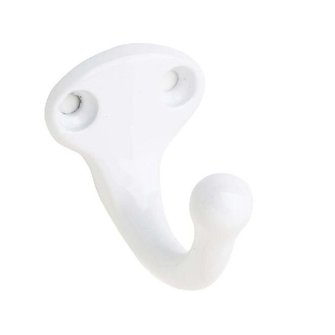 Ives 581AW White Aluminum Single Wardrobe Hook Commercial Series