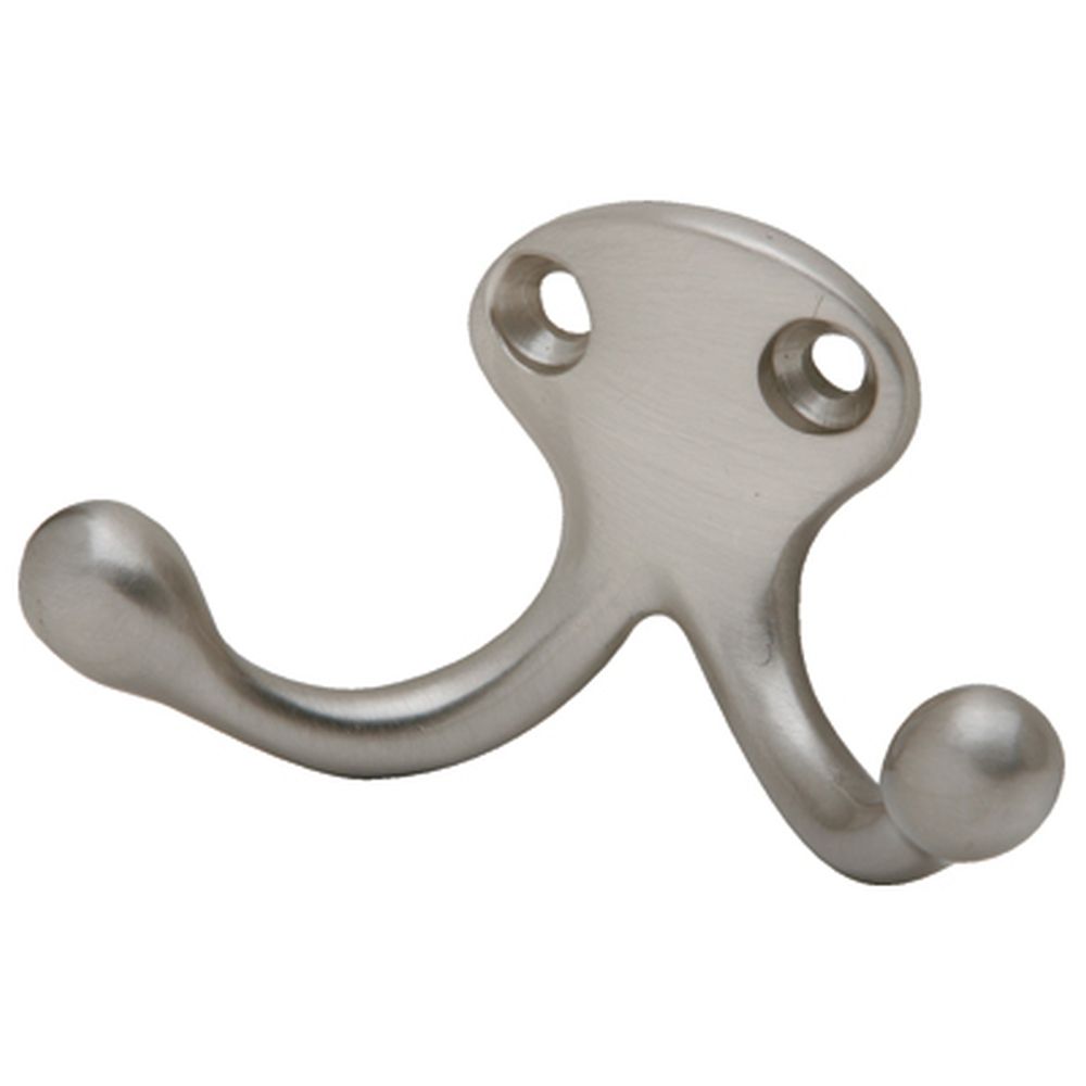 Ives 582A15 Aluminum Double Wardrobe Hook Satin Nickel Finish