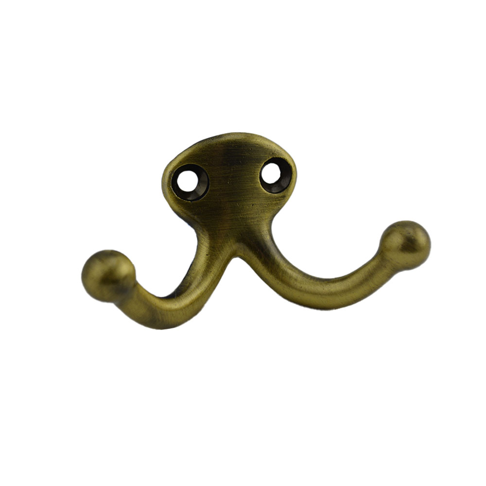 Ives 582A5 Aluminum Double Wardrobe Hook Antique Brass Finish