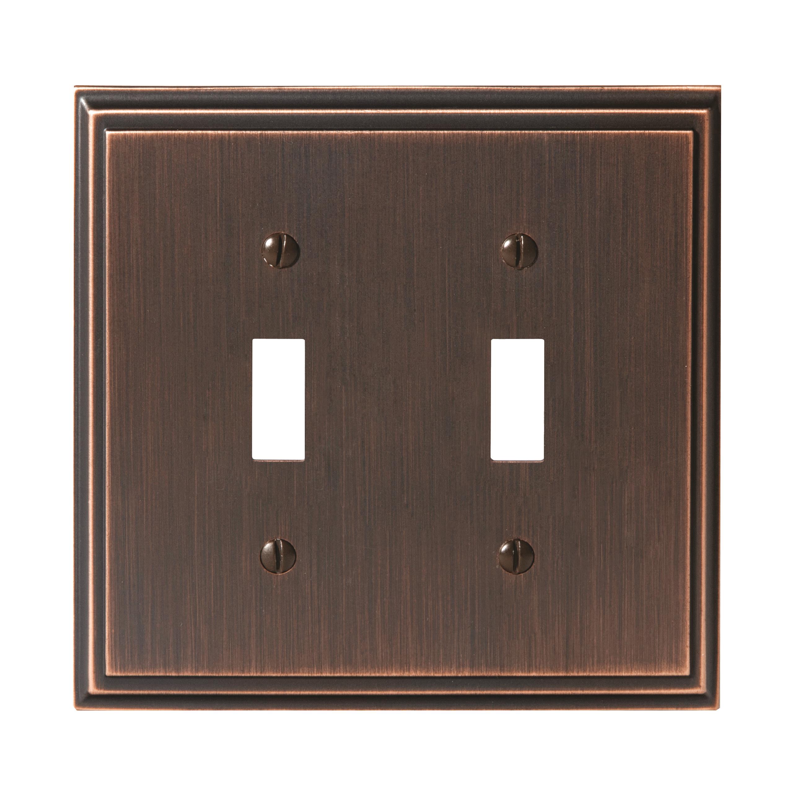 Amerock BP36515ORB Mulholland Oil Rubbed Bronze Double Toggle Wall Plate