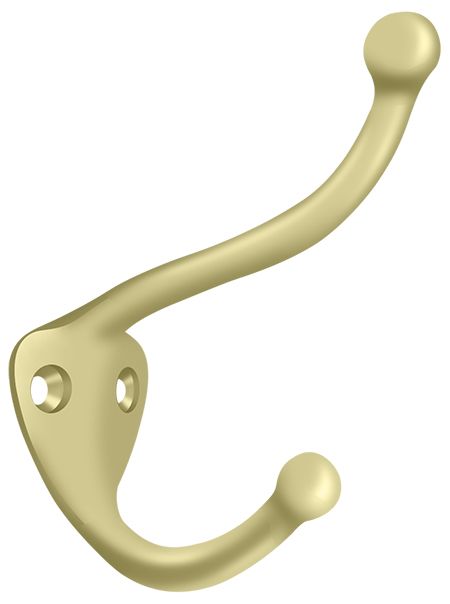 Deltana CAHH3U3-UNL Unlacquered Bright Brass Coat and Hat Hook