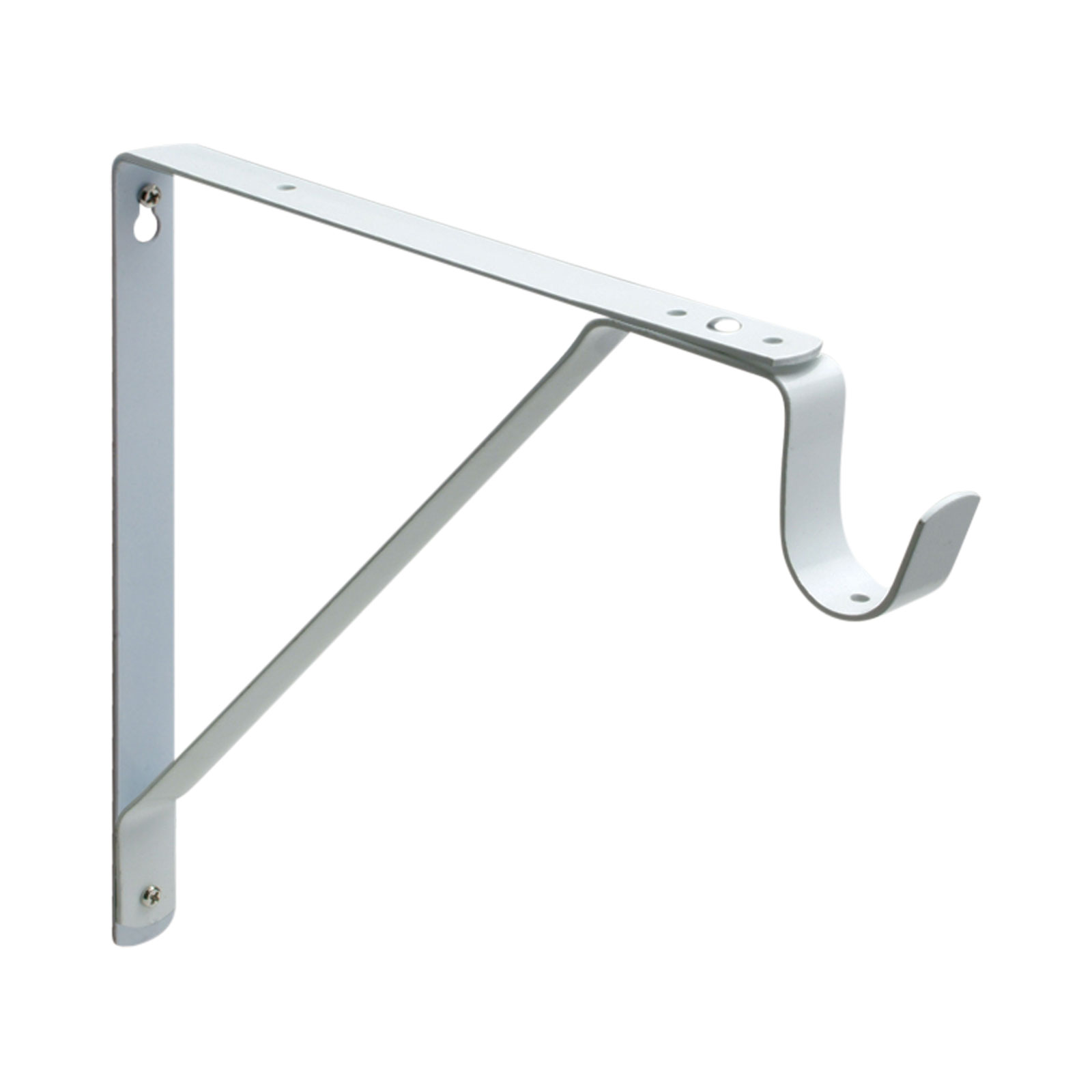 PAMEX DD0633WC Heavy Duty White Fixed Shelf and Rod Support Bracket