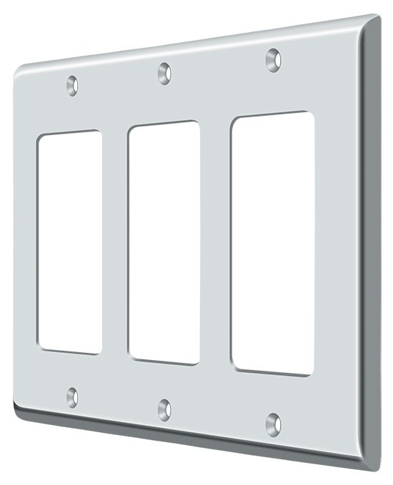 Deltana SWP4740U26 Triple Rocker Switch Plate Bright Chrome