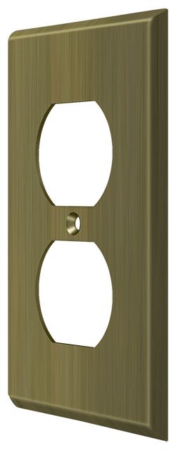 Deltana SWP4752U5 Double Outlet Switch Plate Antique Brass