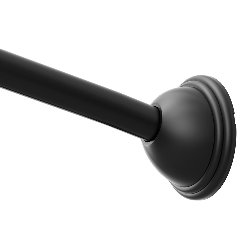 Moen CSR2160BL Adjustable Curved Matte Black Shower Rod 54